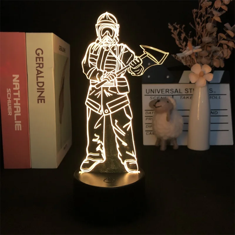 

Firefighters Directly Supply Dropship Projector Decor Delivery Table Room 3D Night Light Bluetooth Control for Bright Base
