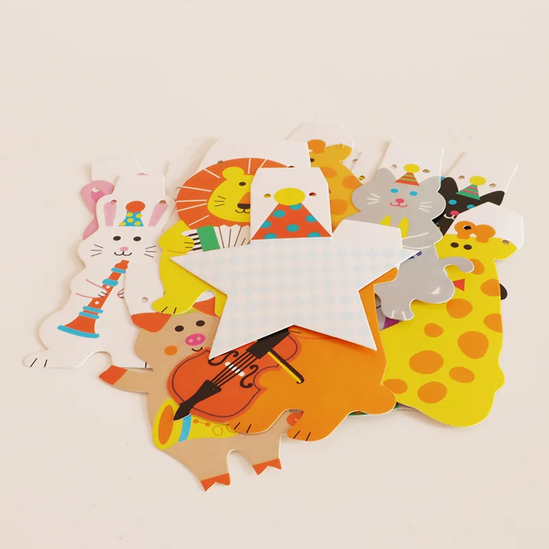 Милый баннер С Днем Рождения Мультяшные животные подвесные гирлянды на тему