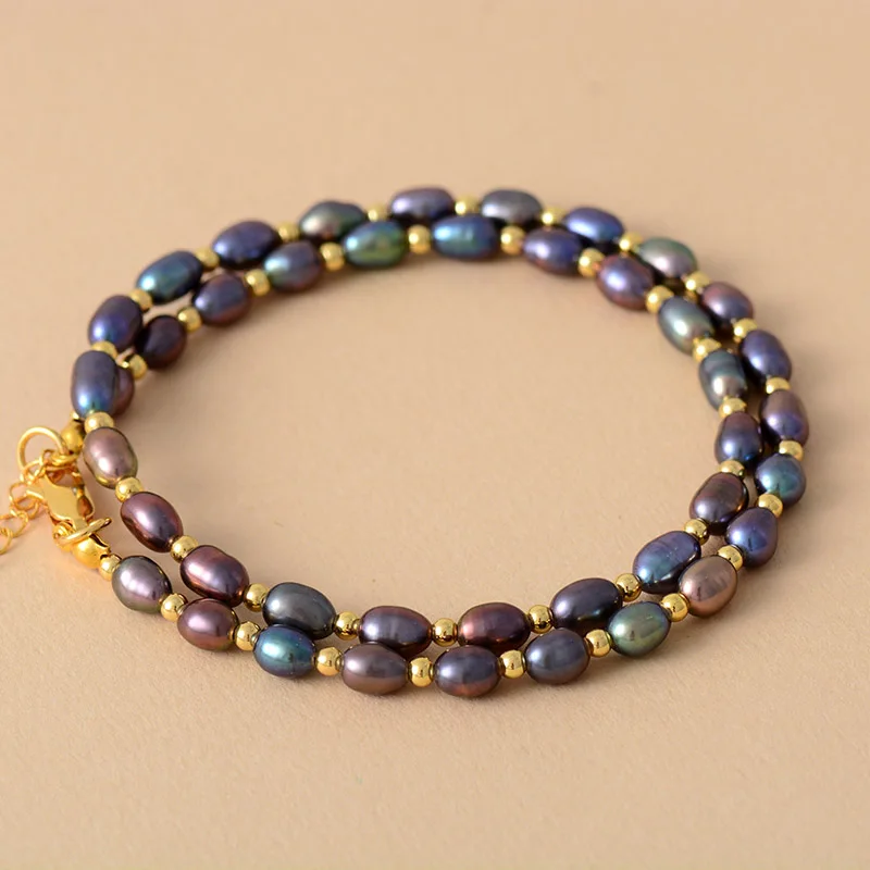 Elegant Freshwater Pearl Curb Choker Necklace Women Exquisite Short Beaded Layered OL Wedding Jewelry Wholesale | Украшения и