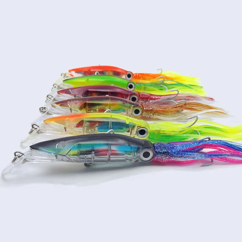 

1pcs Fish Bait 14cm 40g Color Squid High Carbon Steel Hook Octopus Crank For Artificial Tuna Sea Allure Tool Hard Fishing Lure