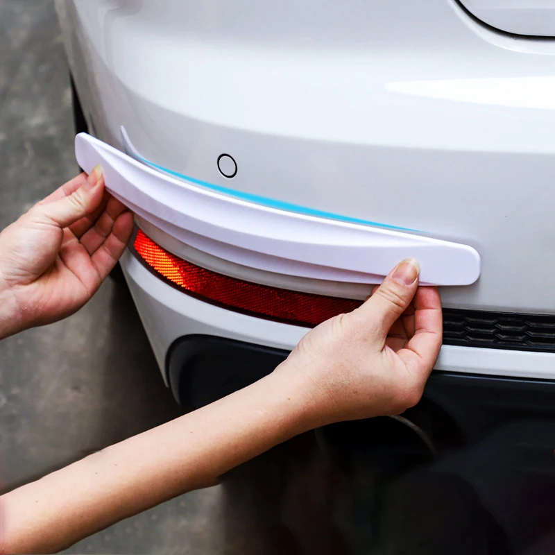 2 Packs Universal Car Bumper Protector Rubber Anti-Collision Car Front Rear Corner Bumper Guard Lip Anti-Scratch Strips Sticker