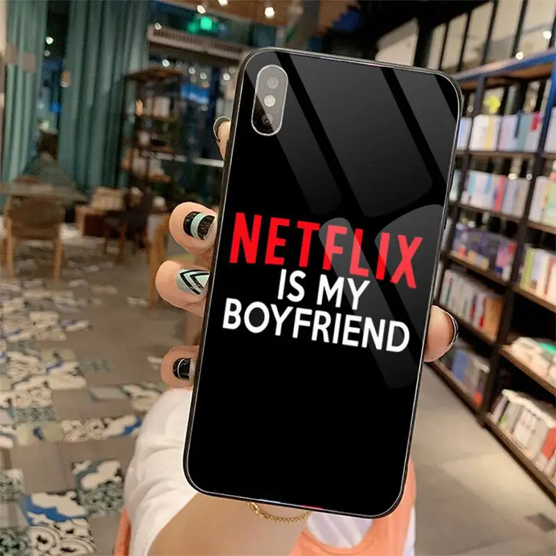 

Watch Netflix TV shows luxury Phone Case shell Tempered glass For iphone 5C 6 6S 7 8 plus X XS XR 11 PRO max Anti-fall cover