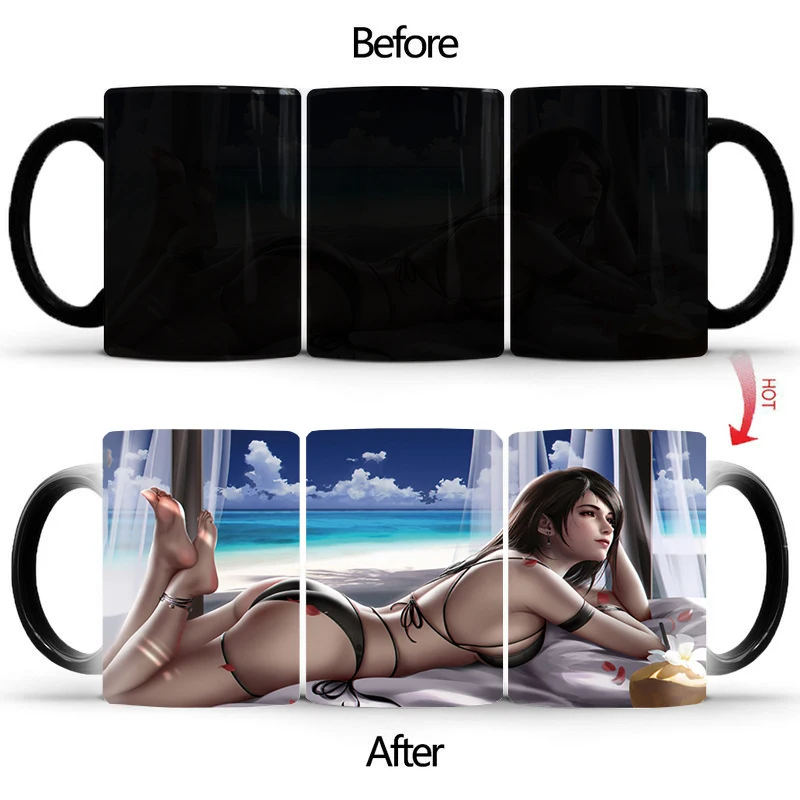 

Креативная меняющая цвет кружка, керамическая чашка, раскрывающая тепло, кофейная чашка, подарок для друга, Студенческая чашка для завтрака...