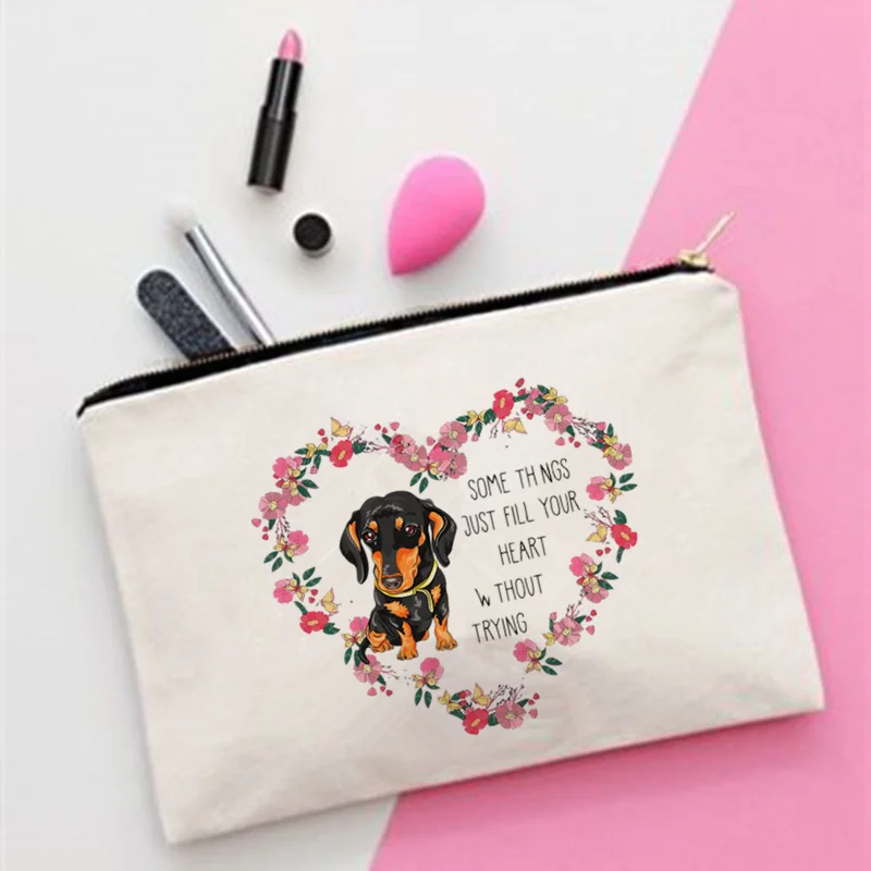 

Women Dachshund Dog popart pop Fashion Women Cosmetics Organizer Bag for Travel Colorful Storage Bag for Lady small Gift Bag