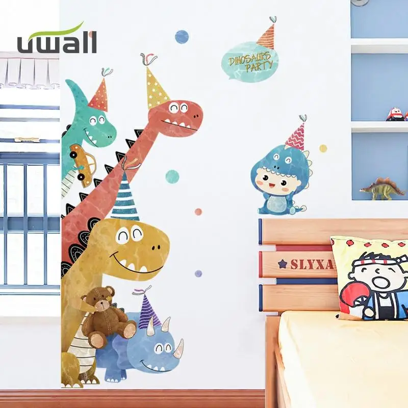 

Creative Cartoon Dinosaur Wall Stickers Boy Bedroom Decor Self-Adhesive Wall Sticker Kids Room Decor Home Decor Door Stickers