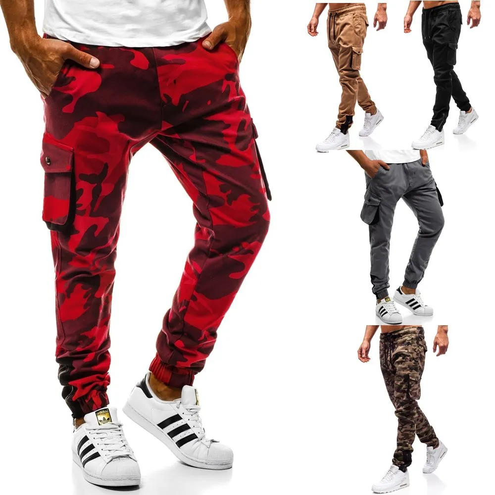 

E-BAIHUI Casual Loose Pants Men's Camouflage Fitness Multi-pocket Overalls Fashion Trend New Sports Trousers M-3XL