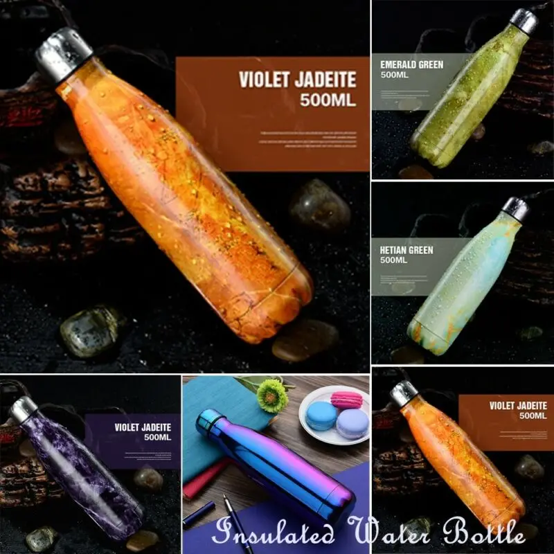 Новинка термобутылка для воды 500 мл с вакуумной изоляцией металлическая