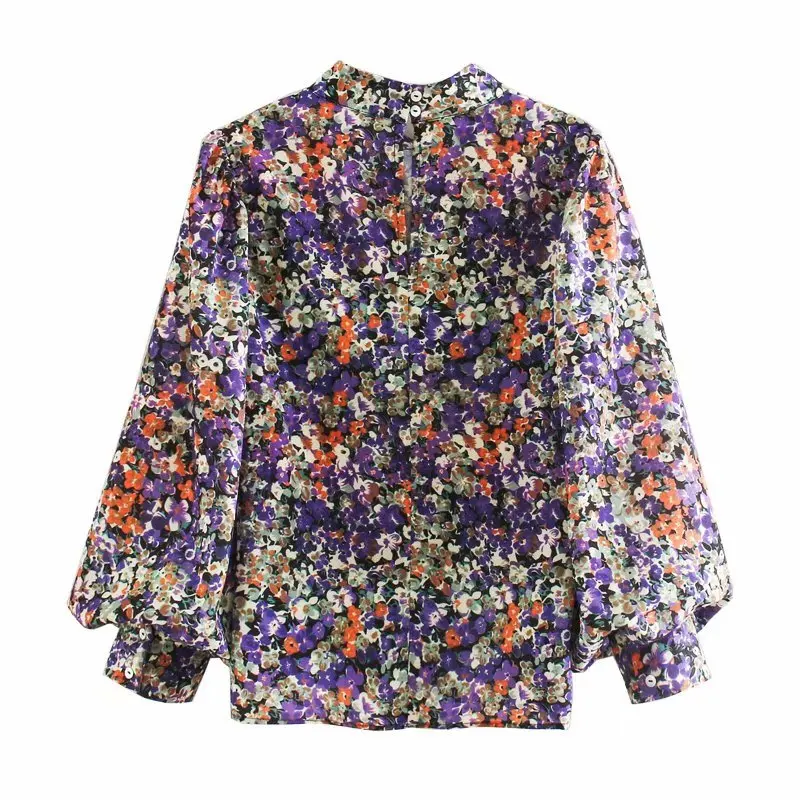 Женская винтажная блузка кимоно с цветочным принтом плиссированная рубашка