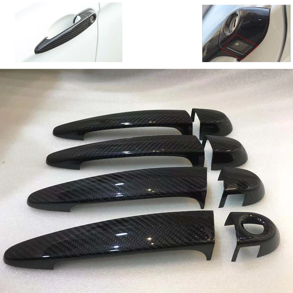 

Carbon Fiber Car Door Handle w/o Smart Key Hole Cover Trims For BMW M3 F80 2009-2014