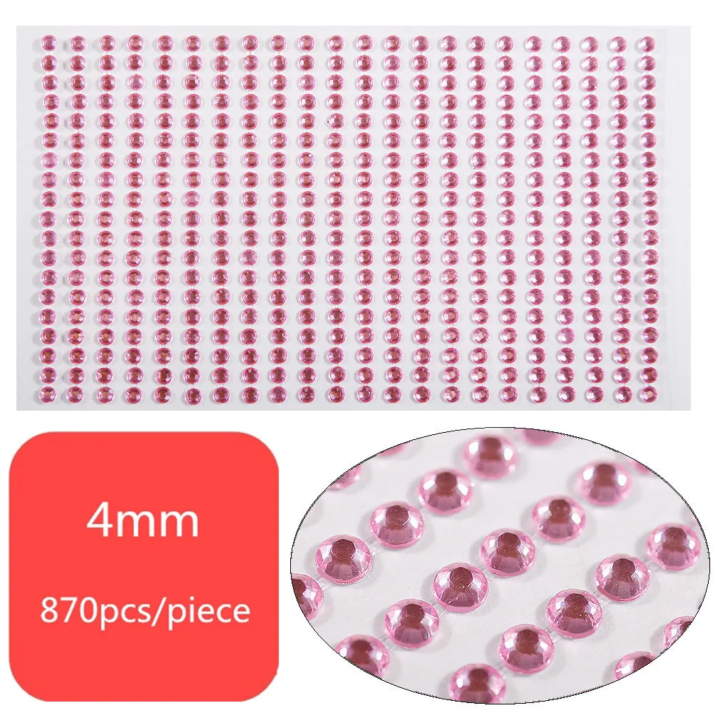 light pink 3/4/5 мм самоклеющиеся Стикеры со стразами для ногтей ног дизайн аппликация Маникюр Скрапбукинг наклейки - Цвет: light pink