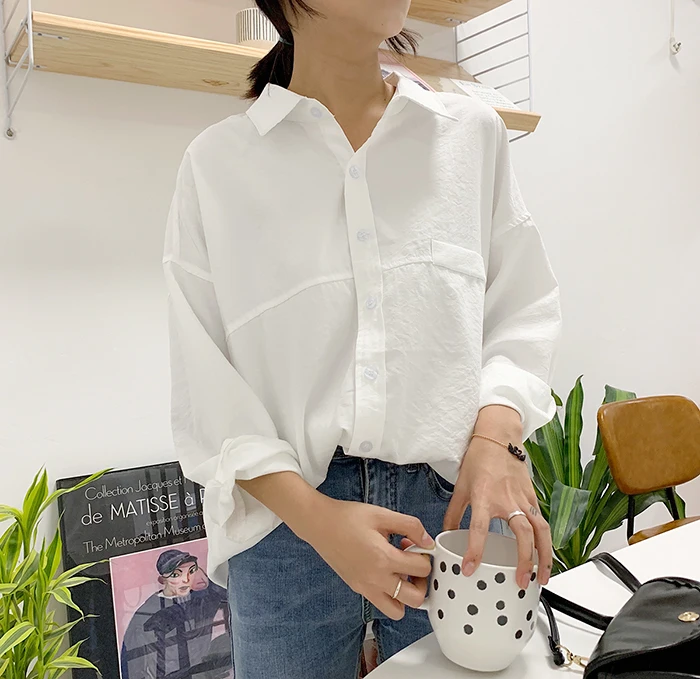 Модные свободные однотонные женские рубашки Blusas Mujer De Moda Весна Осень Новые темно-зеленые женские блузки с длинным рукавом Топы 6720 50