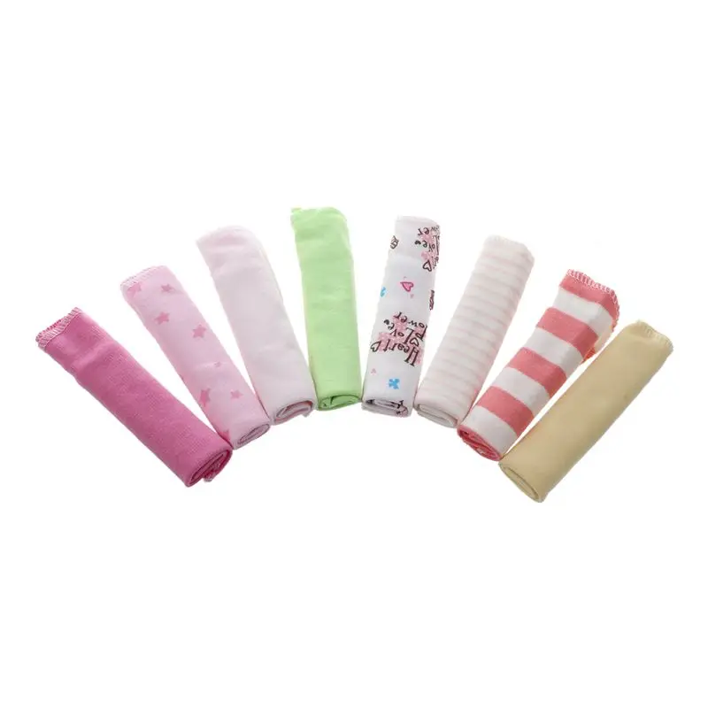 

8pcs/pack 100% Cotton Newborn Baby Towels Saliva Towel Nursing Towel Baby Boys Girls Towel Washcloth Handkerchief KF011 (mixed)2