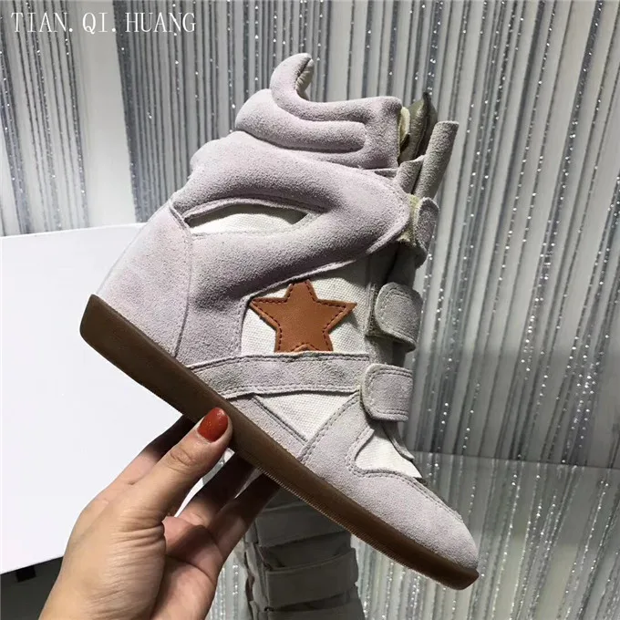 gray Женские новые стильные классические модные дизайнерские женские ботинки высокого качества из натуральной кожи осенне-зимние кроссовки - Цвет: gray