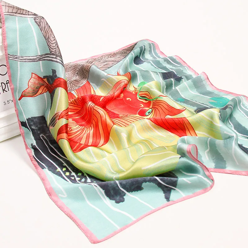 100% натуральный квадратный шелковый платок шелк из Ханчжоу для волос женский