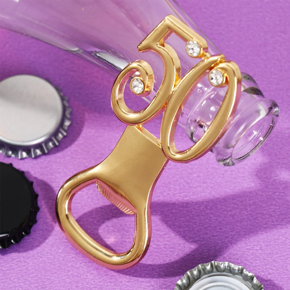 1 шт. Стразы металлические открывалки для бутылок в форме цифр открывалка юбилея