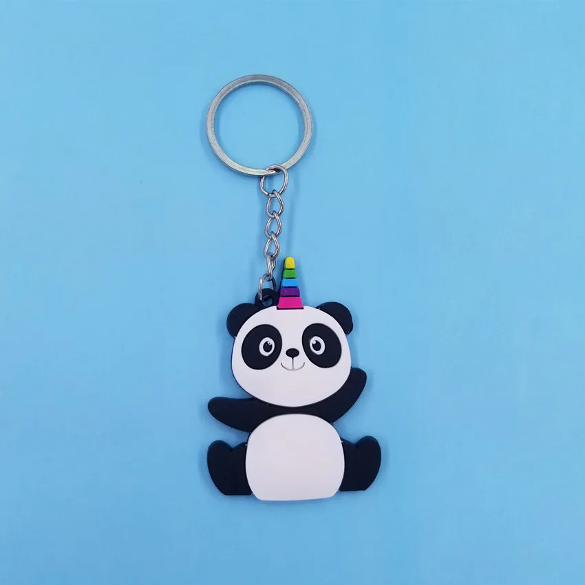 Силиконовый Забавный милый животное панда из мультфильма Expression брелок женский автомобиль кольцо для ключей на рюкзак школьная сумка Подвеска для девочек KC220