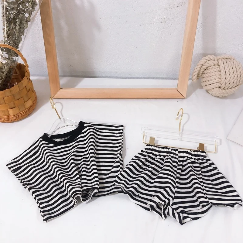 Детский костюм в полоску Llittle комплект из двух предметов для мальчиков и девочек