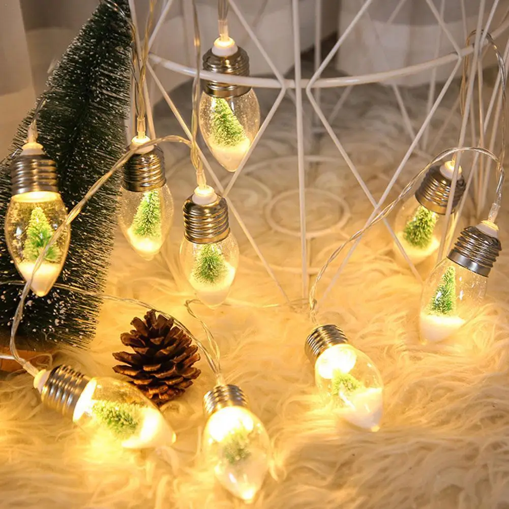 

Transparent Glass Wishing Bottle Light Bulb Retro Christmas Tree String Garden Party Light Decoration LED R4H1