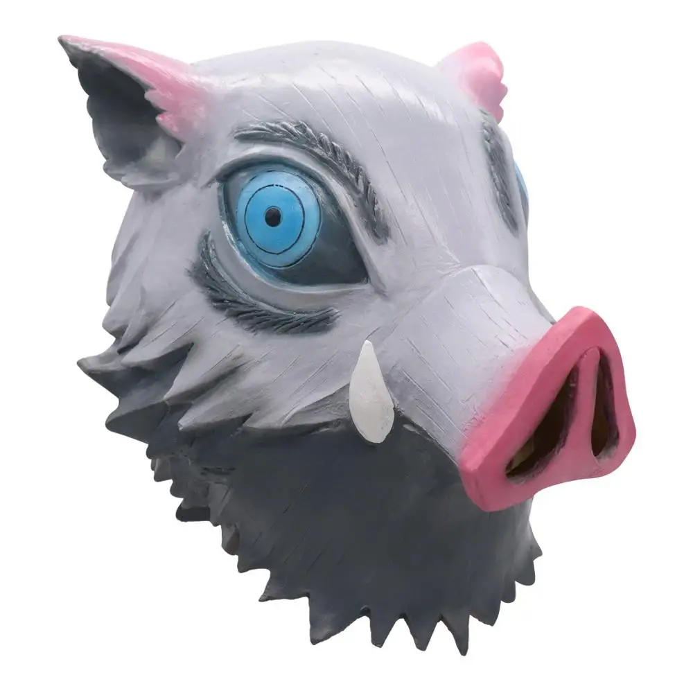 Demon Slayer Kimetsu no Yaiba Mask Cosplay Costume Hashibira Inosuke Halloween Latex Masks Wild Boar Prop | Тематическая одежда и