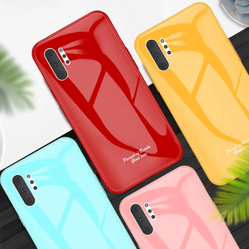 Мягкий ударопрочный чехол из ТПУ с рамкой закаленного стекла для samsung Galaxy Note 10 Plus