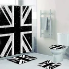 Винтажный черный белый флаг Великобритании, флаг Великобритании, коврик для ванной комнаты, крышка для унитаза, декор для ванны, подарок