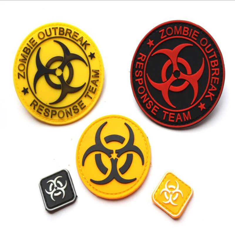 3D Patch PVC Waterproof Embroidery Badge Zombie Team Biohazard Martial Arts Hook Icon Tactical Bandage Clothing Embroidery Badge