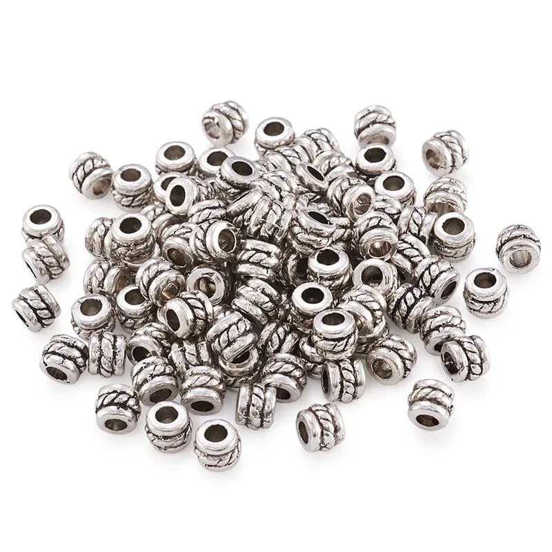 Колонна Тибетский Стиль Сплав Бусины Металлические бусины Свободные прокладки