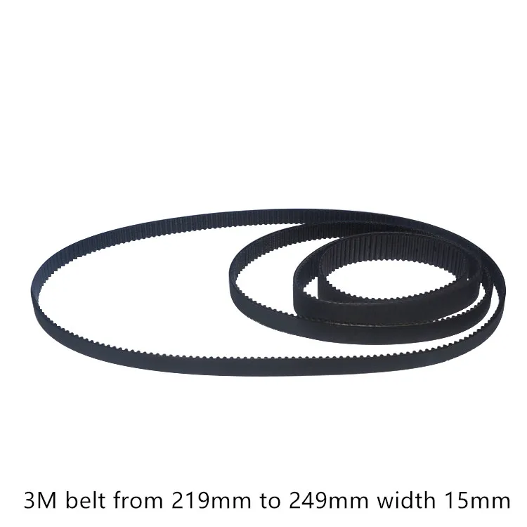 LINK CNC HTD 3M Timing belt length from 219mm to 249mm width 15mm 16mm Rubber HTD3M synchronous 219-3M 249-3M closed-loop