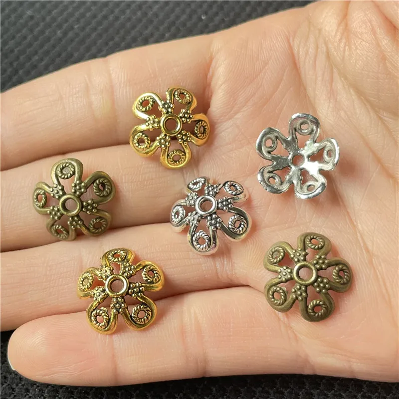 

20pcs 16mm flower-shaped five-leaf beaded hat DIY handmade necklace, bracelet, beaded hat, wholesale jewelry accessories