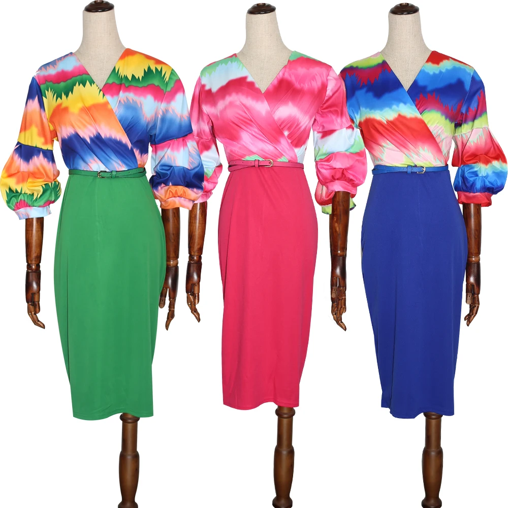 Южноафриканские платья с принтом для женщин 2019 Анкара Платья Летние Базен