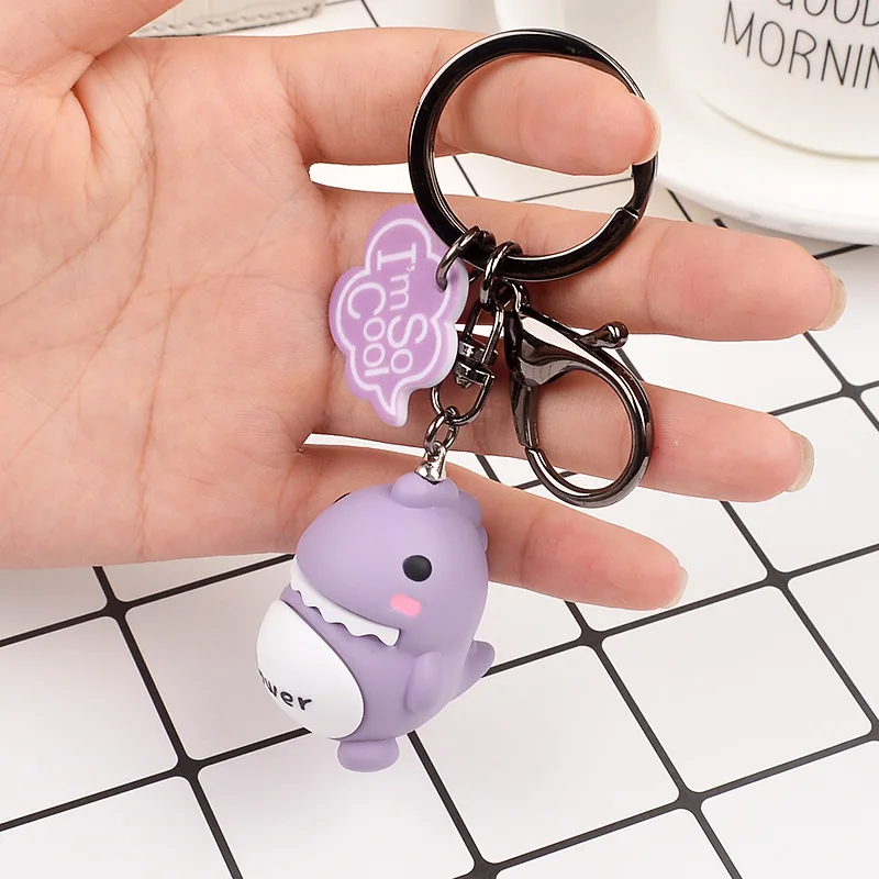 

Cute Cartoon Dinosaur Silicone Doll Keychain Backpack Pendant Keychain Girl Christmas Gift Fashion Jewelry