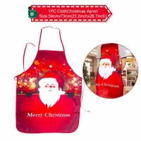 1pcs merry christmas apron kitchen funny deer snowman fabric printing christmas apron christmas party atmosphere decorations