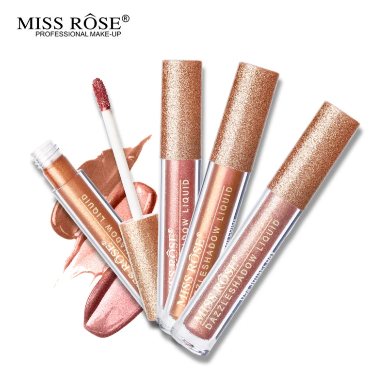 Miss Rose 12 цветов блестящие жидкие тени для век мерцающие тени для век Гель-крем ослепляющий Блестящий металлический косметический водостойкий макияж глаз