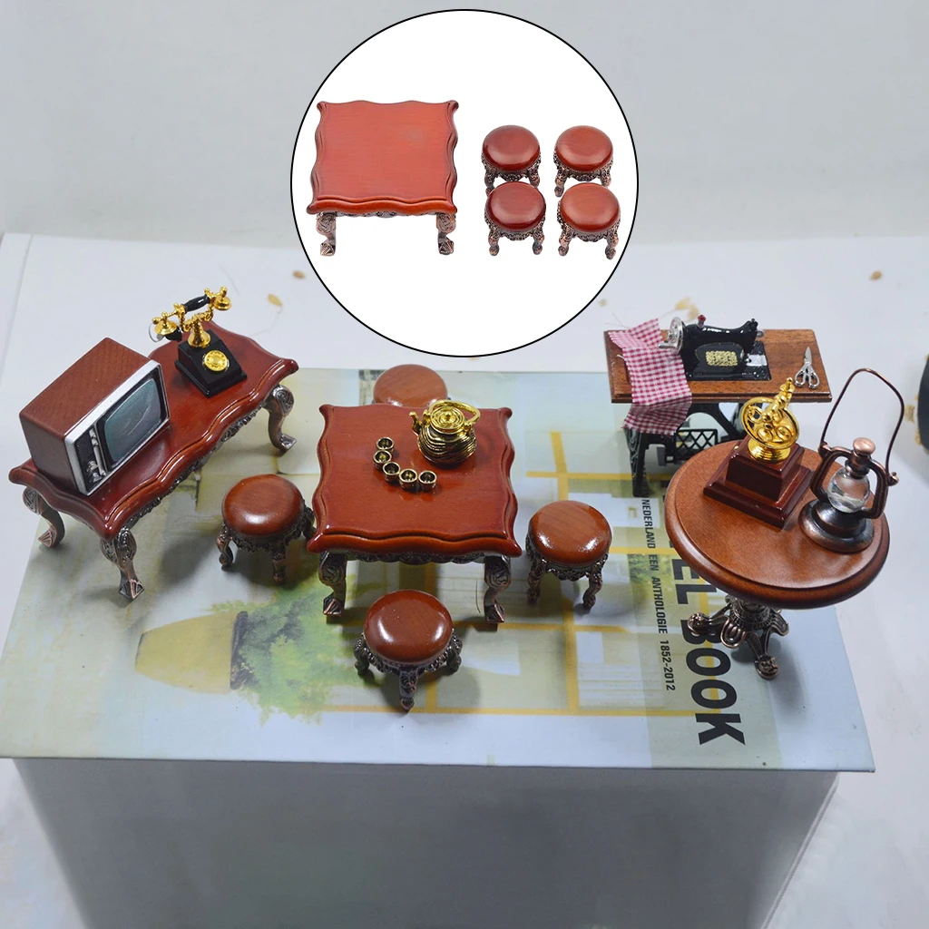 

Dollhouse Furniture Dollhouse Chair Table Wooden Decor Dollhouse Gifts
