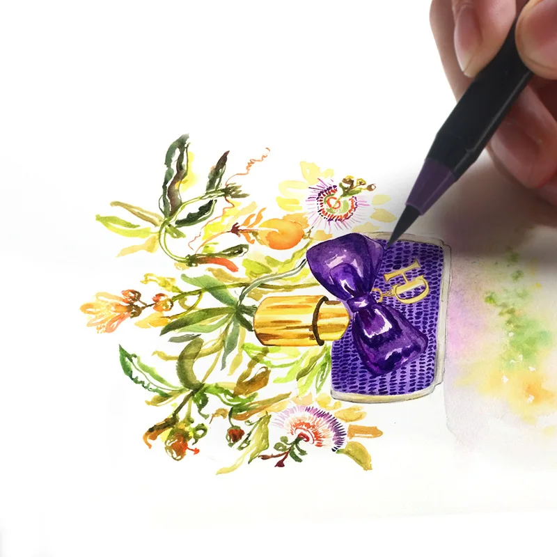 20 видов цветов кисть для рисования акварелью эскиз художника манга маркер ручка