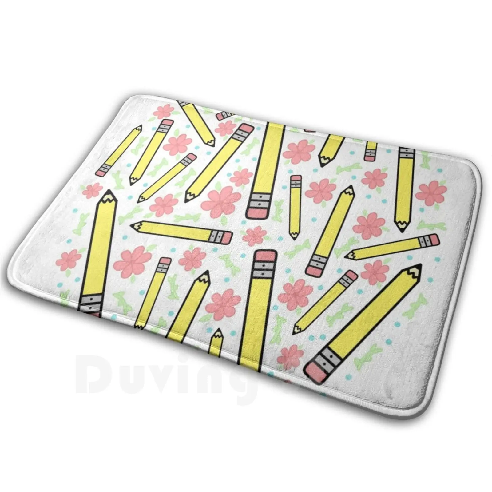 

Floral Back - To - School Soft Non-Slip Mat Rug 356 Carpet Cushion Floral Pollybelle School Back To School Pencils Books