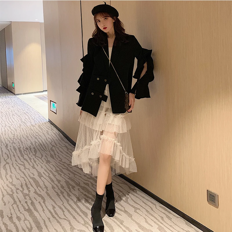 Слегка толстый мм Ранняя осень большой размер женский костюм куртка жир чистая