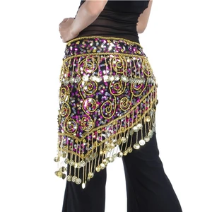 Высоко-Класс для индийского беллиданса, индийской Танцовщицы, пояс-цепочка на талию, ручная работа, Бисер набедренный платок Для женщин платье для девочек, платье для танцев с 158 Монеты B-004