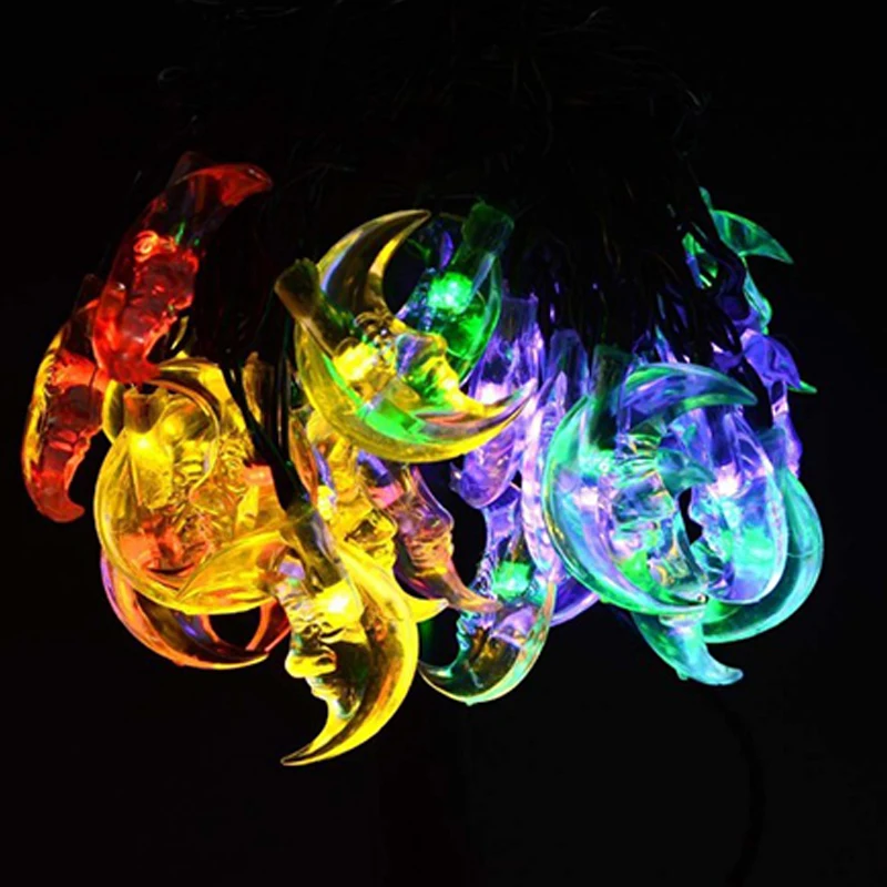 

LED Solar LED Moon Solar String Lights Outdoor Fairy Light String for Christmas Home Wedding Party Bedroom Birthday Decoration