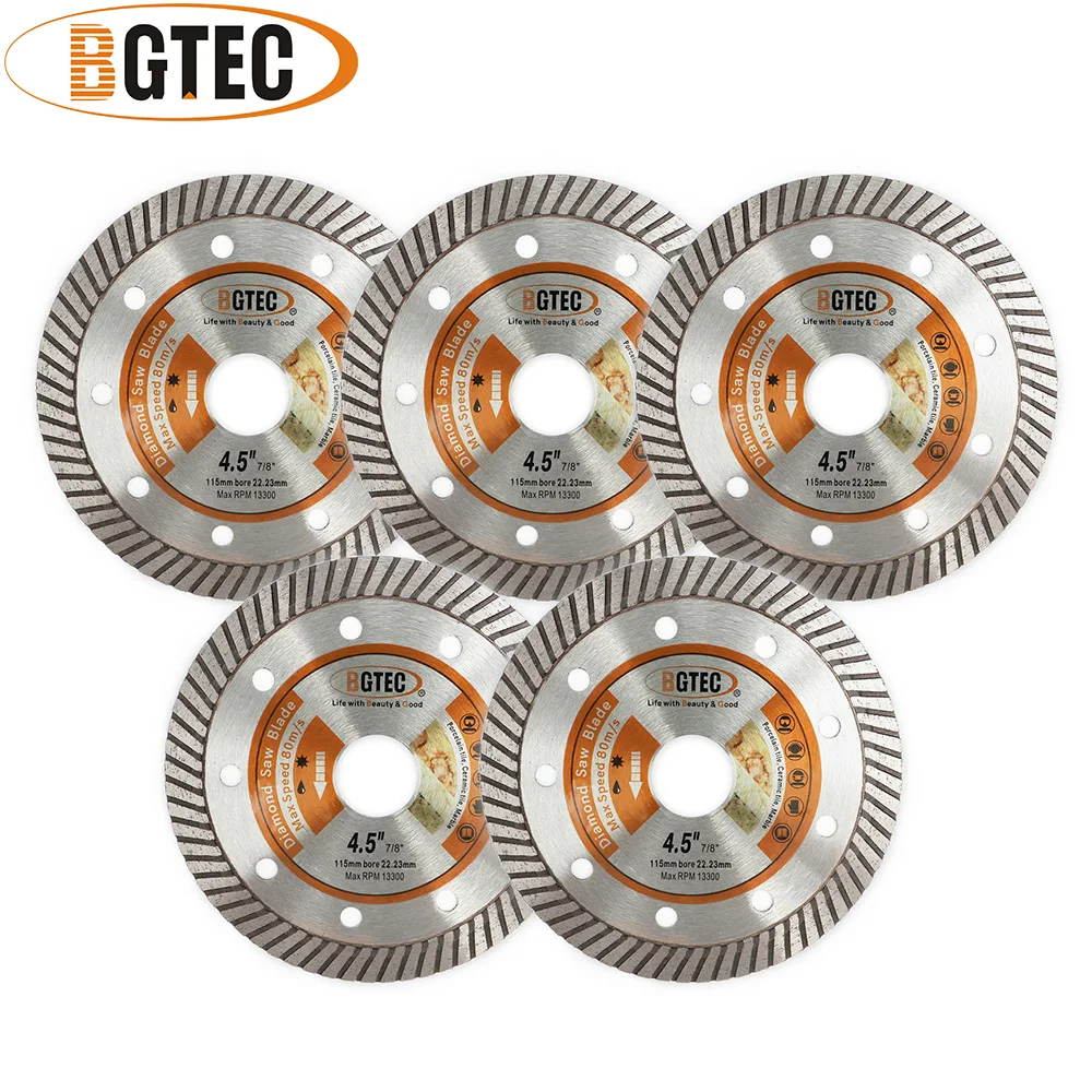 BGTEC 5 шт. 4 дюйма Алмазные горячепрессованные алмазные супертонкие турбопильные