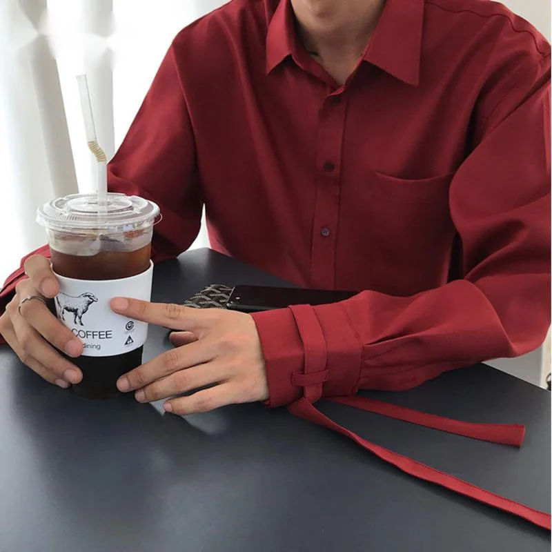 Мужская одежда IEFB новинка весны 2021 модная белая и красная рубашка мужские