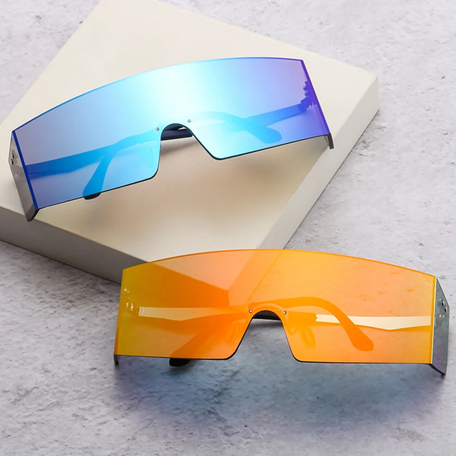 

2020 Oversize Goggle Sunglasses Women Luxury Brand 2020 One Piece Square Sun Glasses Men Gradient Lens Glasses Ladies Shades