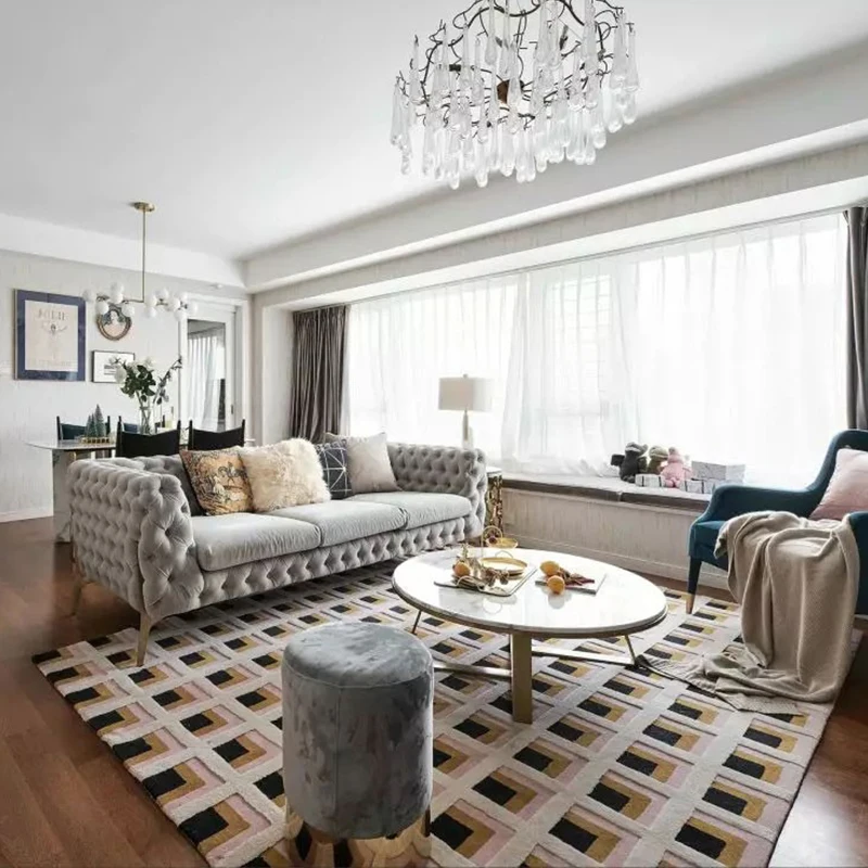 100% Новая Зеландия шерсть ручной работы геометрический ковер в розовом цвете пост