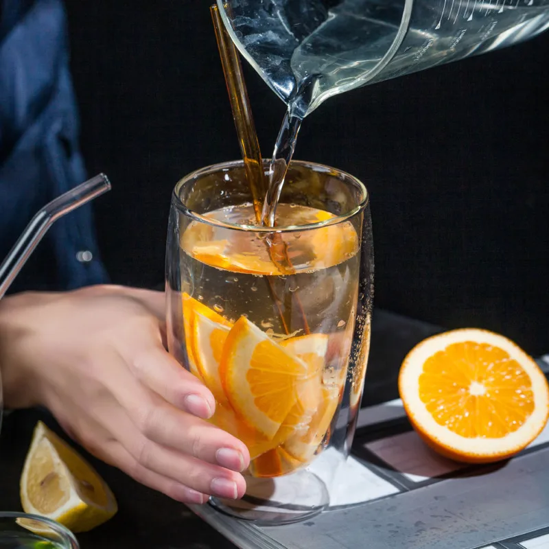 Термостойкая стеклянная чашка с двойными стенками 80/250/350/450 мл чашки для пива кофе