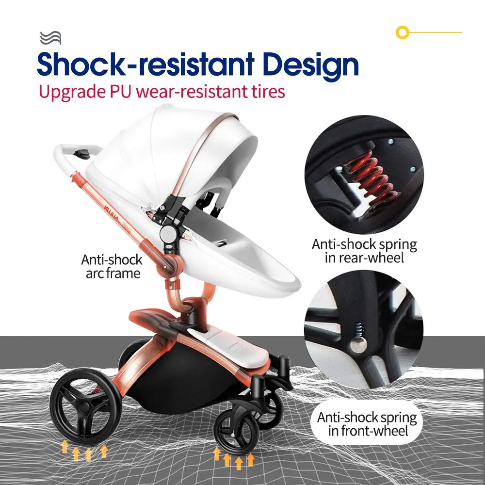 Детская коляска с высоким пейзажем 3 в 1 дорожная система люлькой и автокреслом