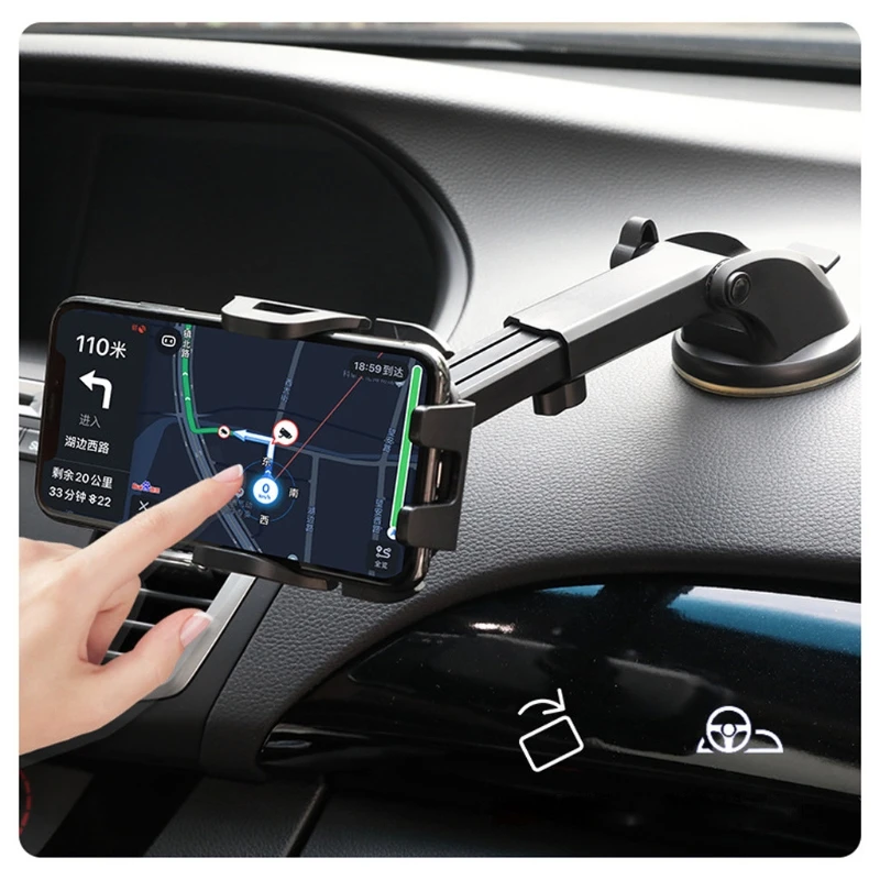 

Universal Car Phone Holder Windshield/Air Vent Type Cellphone Holder Adjustable Suction Cup Phone Holder