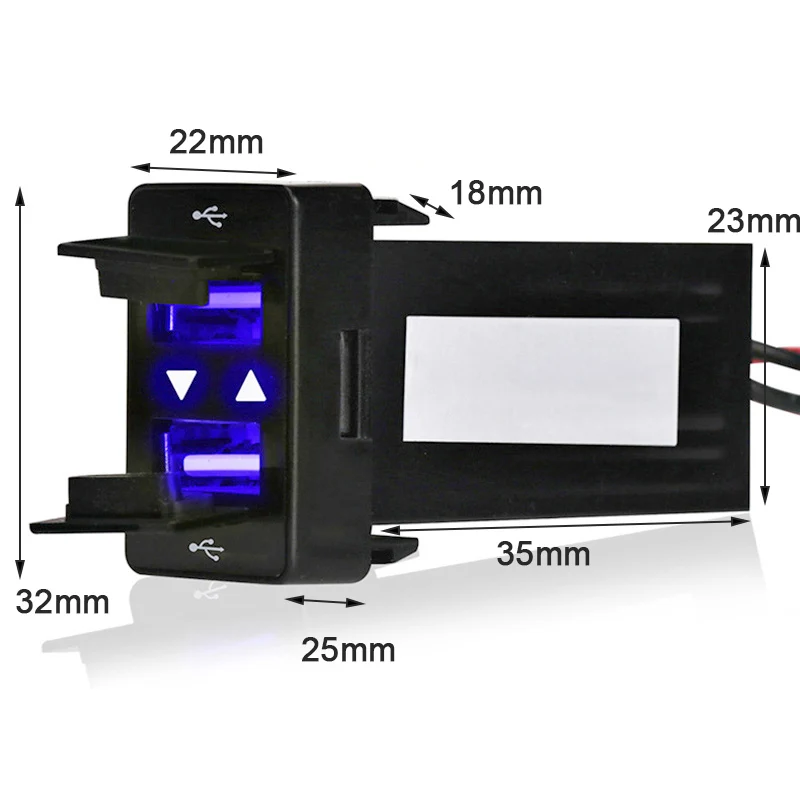 

Car DIY Flush Mount Dual USB Female To Male Extension Cable Charging Smartphone
