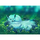 Абстрактная девятихвостая лиса, алмазная живопись своими руками, полная квадратная круглая картина, 5D мультяшное животное, алмазная вышивка для дома