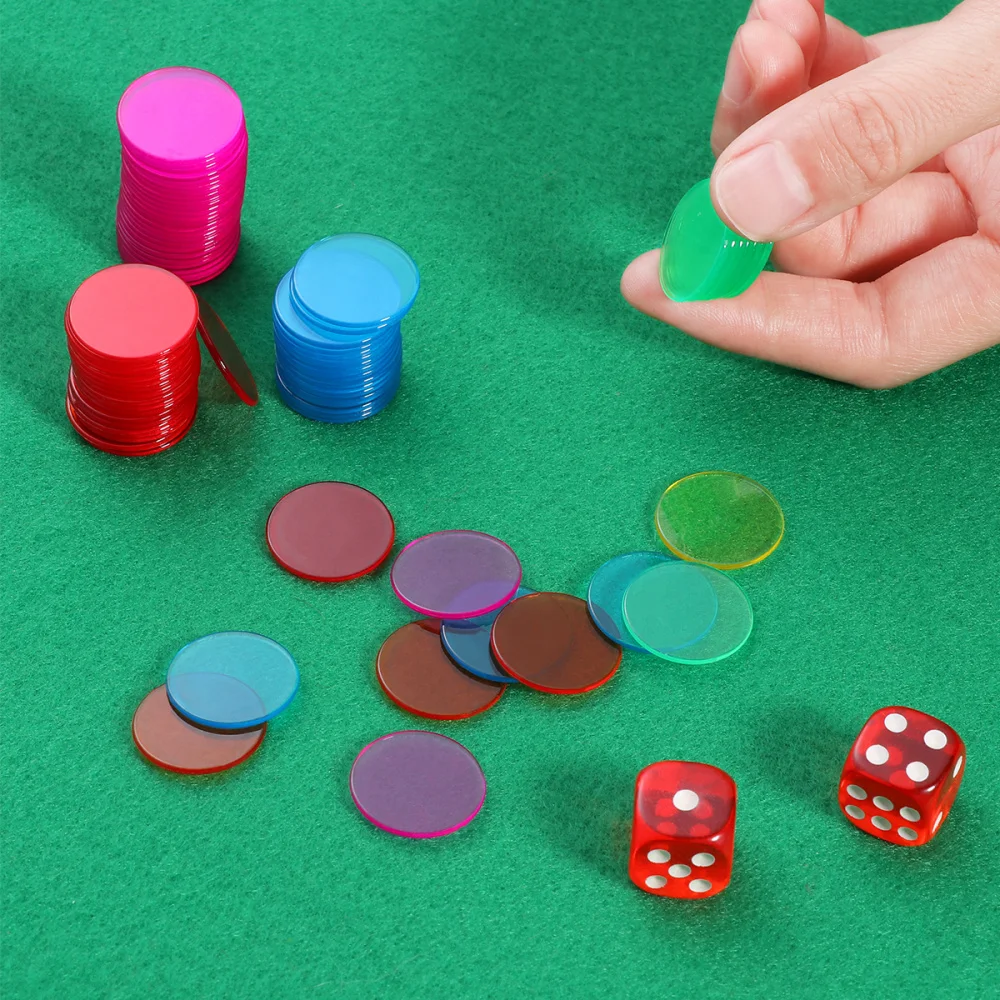 

Toyvian 300PCS 19mm Count Bingo Chips Bingo Game Cards Bingo Markers for Carnival Bingo Games (Blue, Red, Yellow, Green,