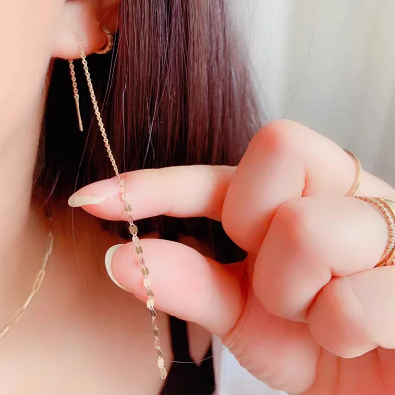 

Fashion Long Tassel Ear Line Female Charm Korean Temperament Long Pendant Earrings Face Thin Earrings For Woman